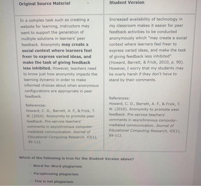 che case below, the original source material is