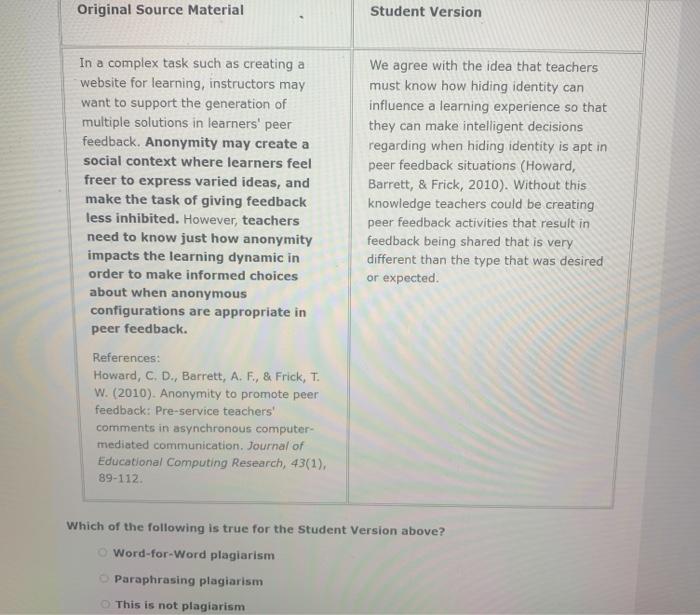 che case below, the original source material is