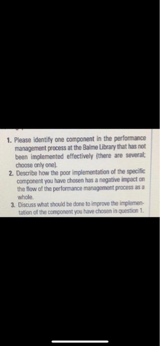 1. Please identify one component in the