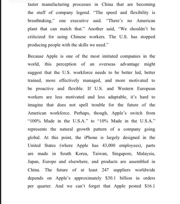 Case Study 1. Apple Goes Global: It wasn't long