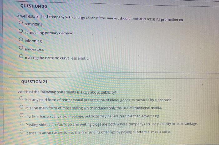 QUESTION 18 Charlie's Cable Corporation sells