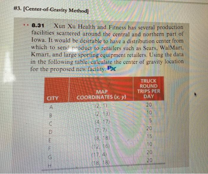 #3. [Center-of-Gravity Method] 8.31 Xun Xu Health