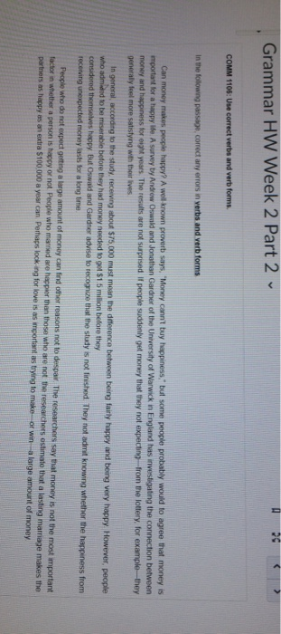 Grammar HWWeek 2 Part 2 8 A COMM 1106: Use