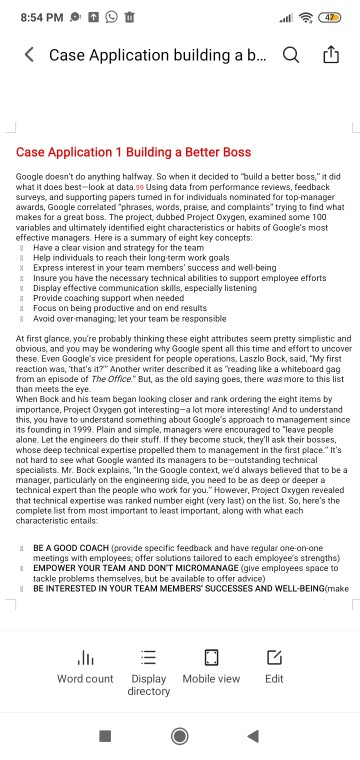 8:54 PM O 47 < Case Application building a b... Q