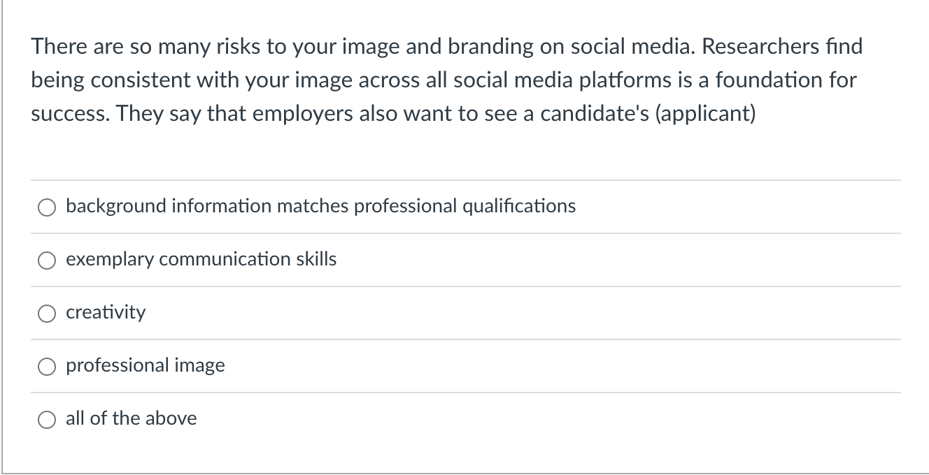 There are so many risks to your image and