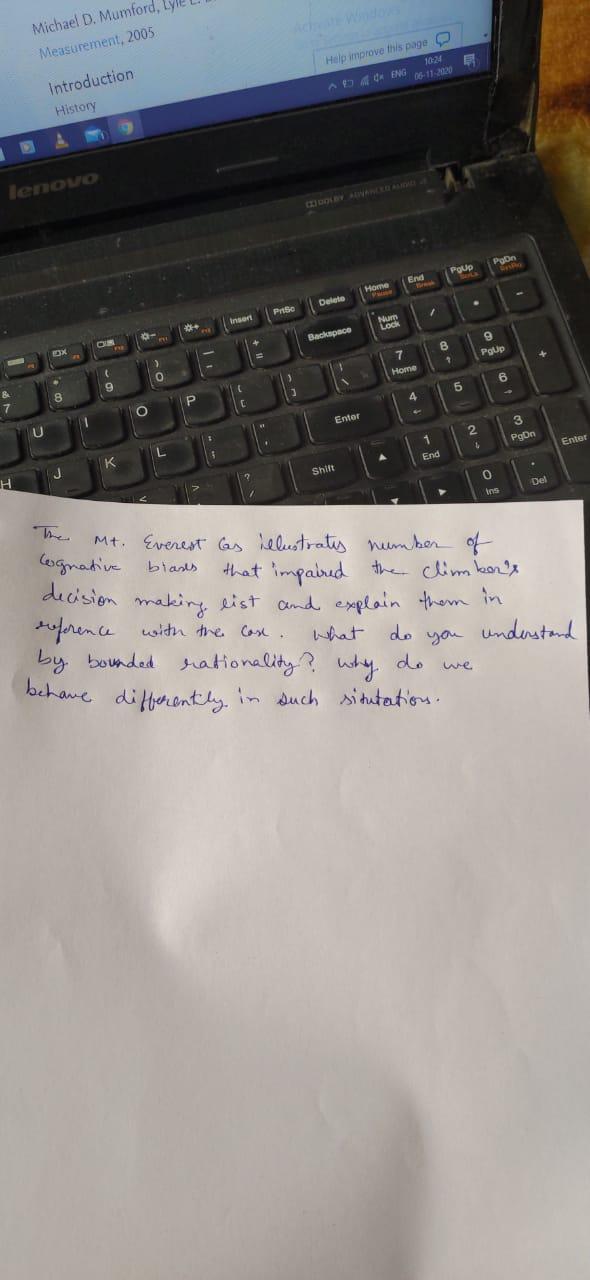 Michael D. Mumford, Measurement, 2005 Help