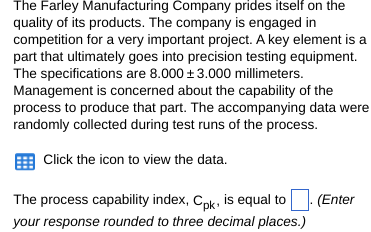 Observation (millimeters) Sample 1 2 3 4 5 6 7 8