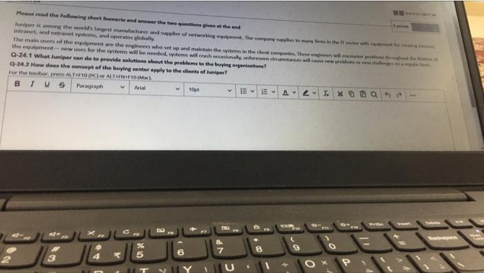 Please read the following short Scenario and