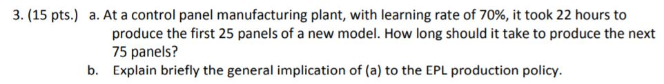 PART B 3. (15 pts.) a. At a control panel