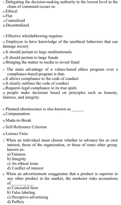 1. Delegating the decision-making authority to