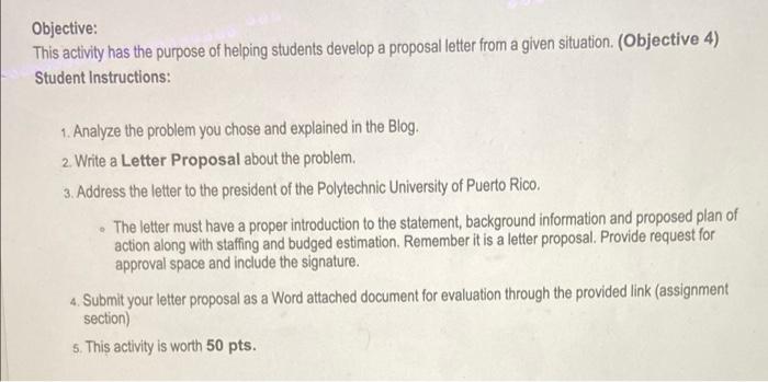 letter proposal for the fixing of a parking area