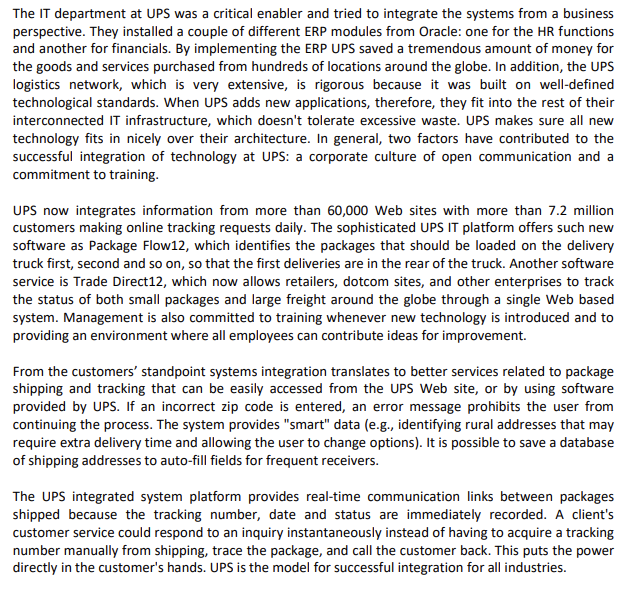 What did you learn from this "Systems Integration