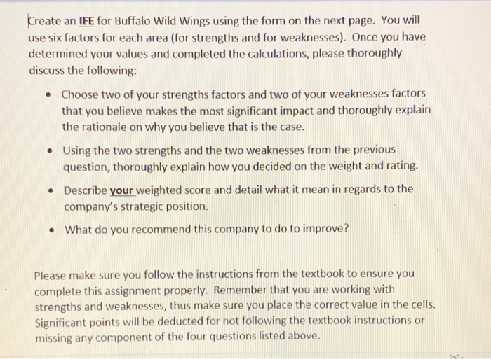 Create an IFE for Buffalo Wild Wings using the