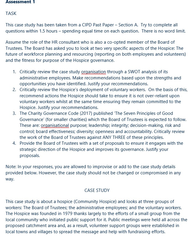 Assessment 1 TASK This case study has been taken