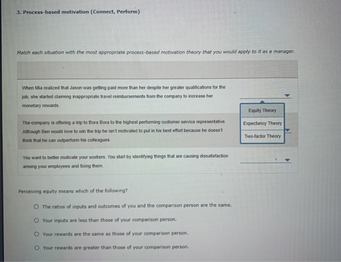 3. Process-based motivation (Connect, Perform)