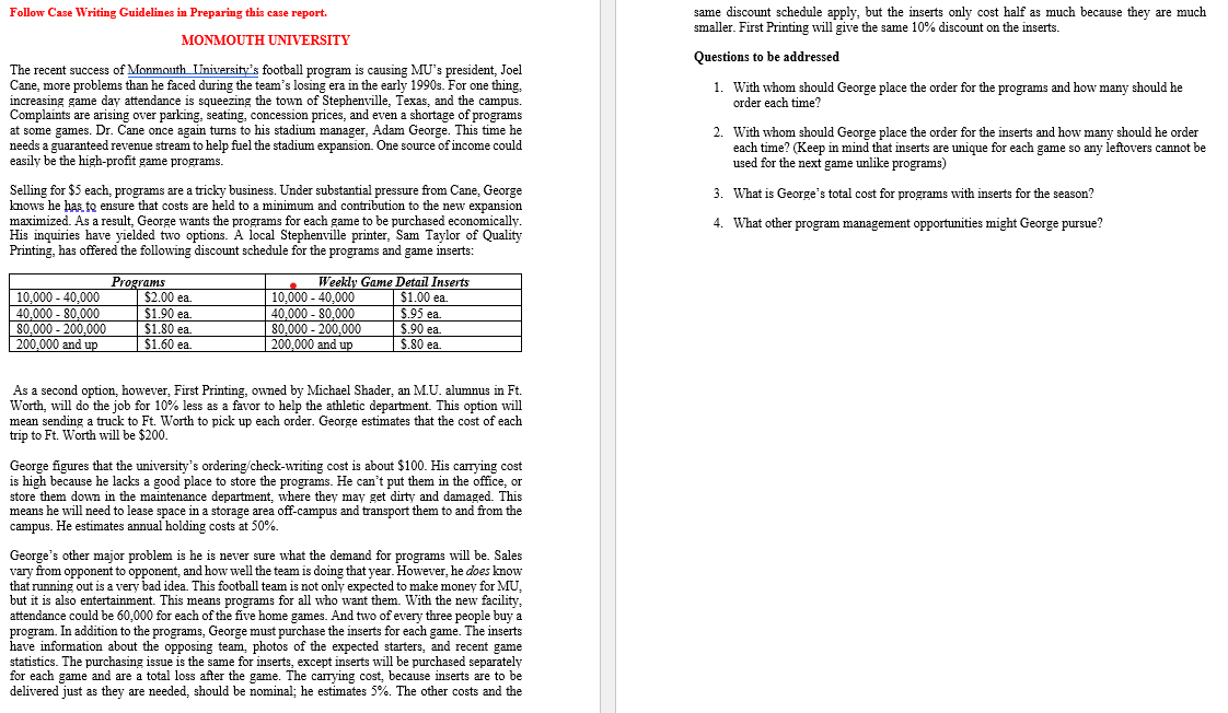 Follow Case Writing Guidelines in Preparing this