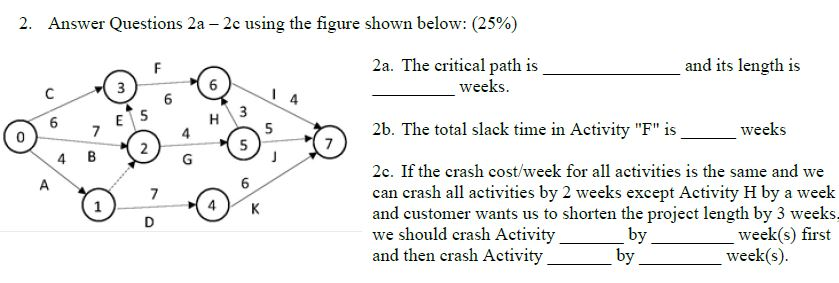 2. Answer Questions 2a - 2c using the figure