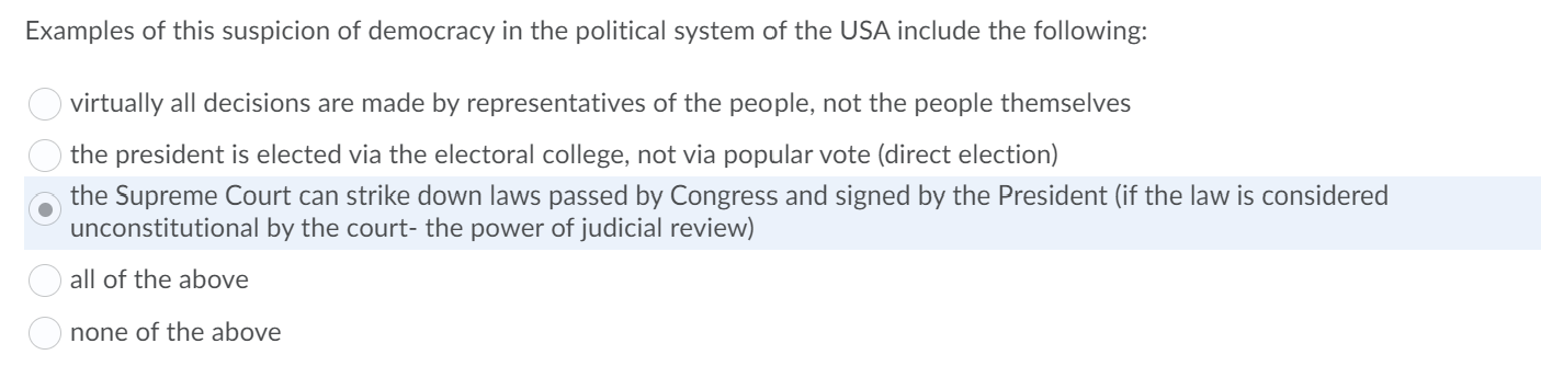 Examples of this suspicion of democracy in the