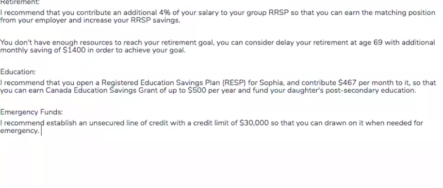 Retirement: I recommend that you contribute an