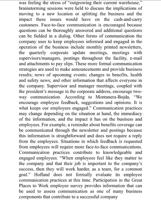 Read and answer the question. CASE - Small