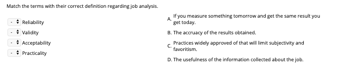 Match the terms with their correct definition