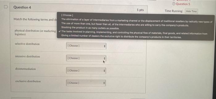 help plz 1 pts Question 5 Question 4 Time