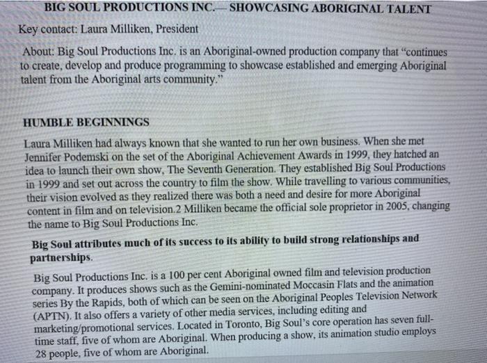 Please answer these two questions from the BIG