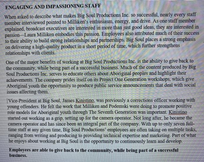 Please answer these two questions from the BIG