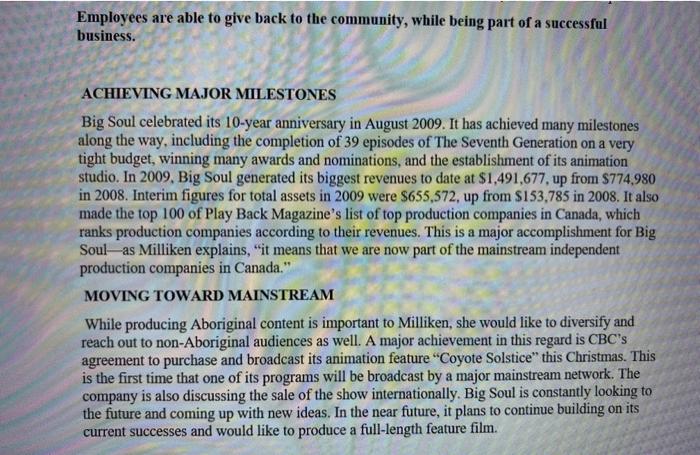 Please answer these two questions from the BIG