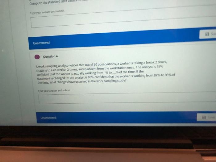 Compute the standard data Type your answer and