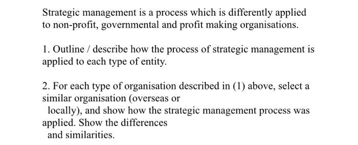Strategic management is a process which is