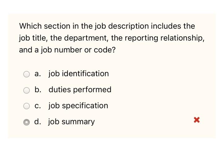 What provides a summary of a job's duties and