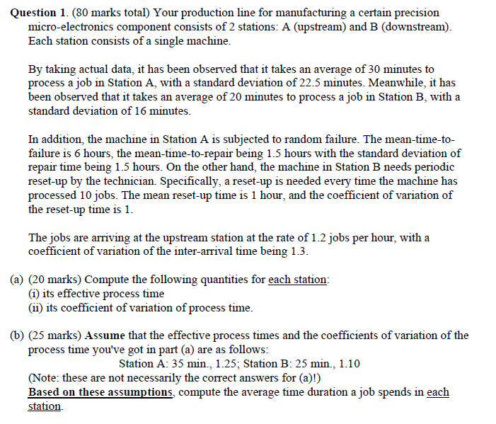 Updated Question 1. (80 marks total) Your