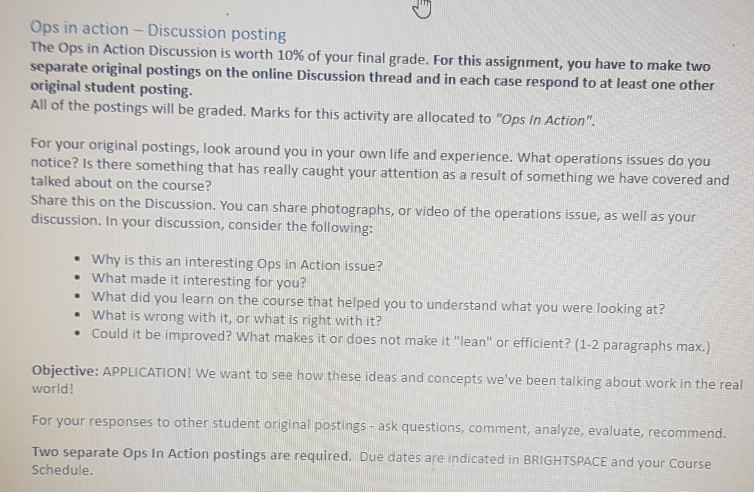 Ops in action - Discussion posting The Ops in