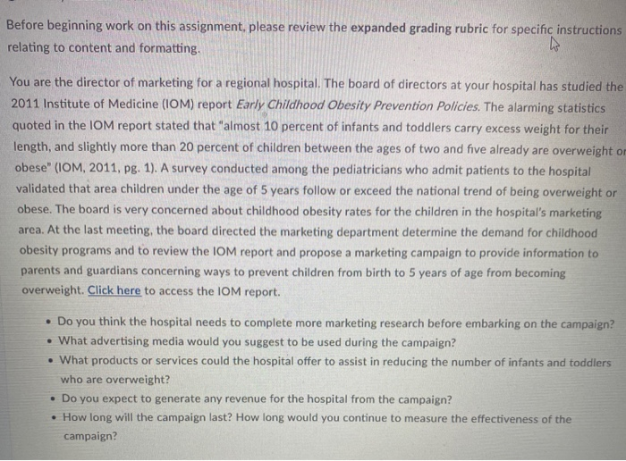 Before beginning work on this assignment, please