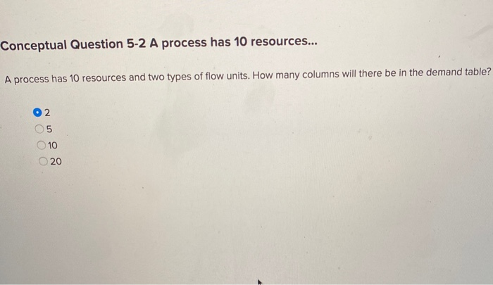 Conceptual Question 5-2 A process has 10