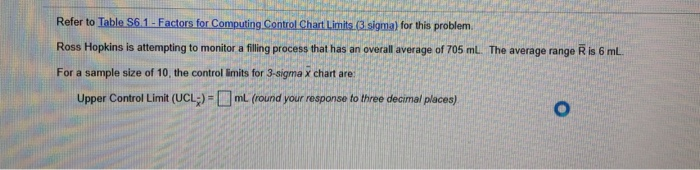 Refer to Table 56.1 - Factors for Computing