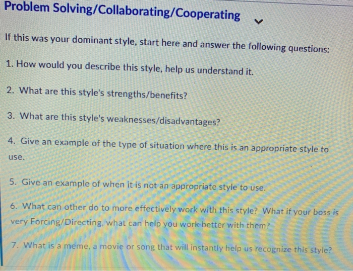 Avoiding If this was your dominant style, start