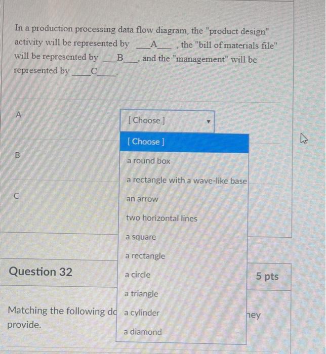 In a production processing data flow diagram, the