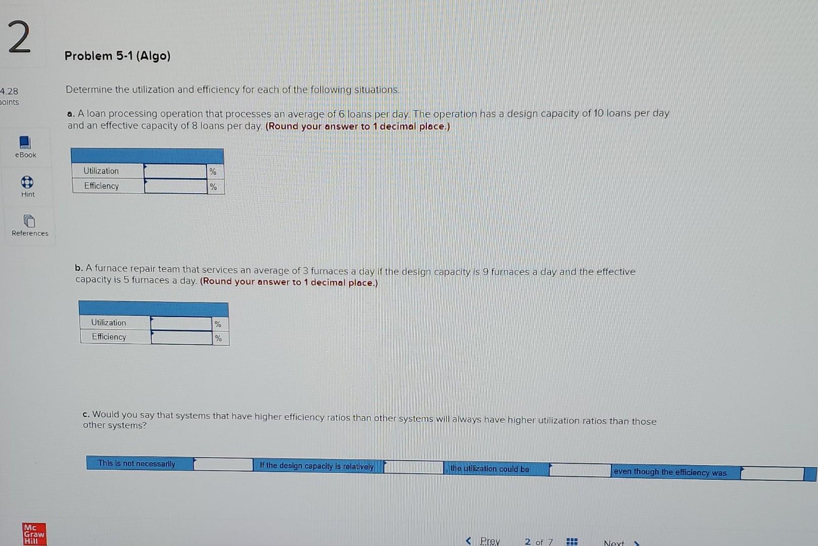 2 Problem 5-1 (Algo) Determine the utilization