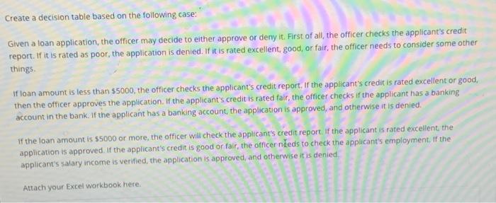 labism 5.8.5 Create a decision table based on the