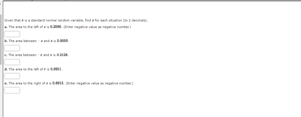 Given that z is a standard normal random
