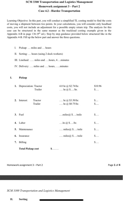 SCM 3300 Transportation and Logistics Management
