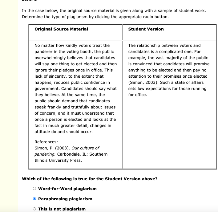 In the case below, the original source material