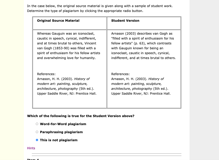 In the case below, the original source material