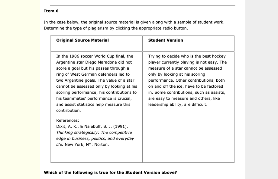 In the case below, the original source material