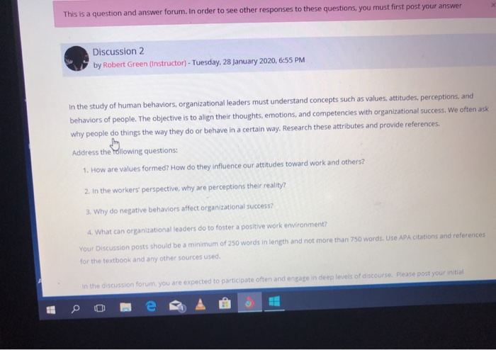 This is a question and answer forum. In order to