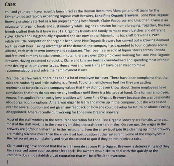Identify three to four HR challenges within the