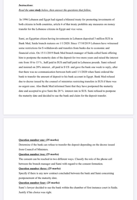 it is Business law Instructions: Read the case