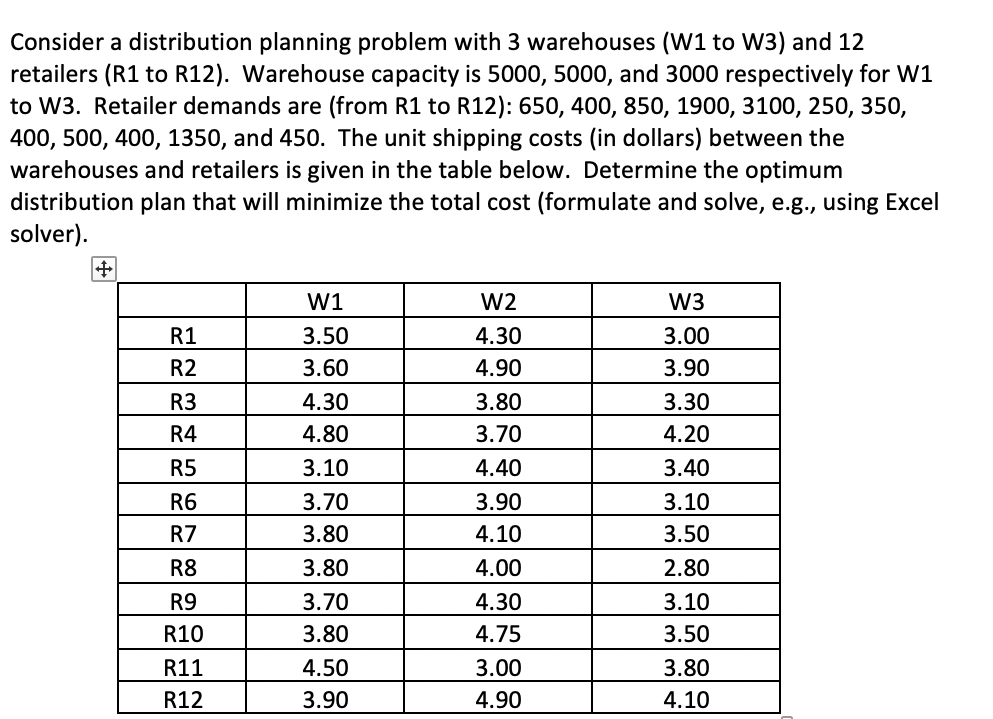 use excel solving Consider a distribution